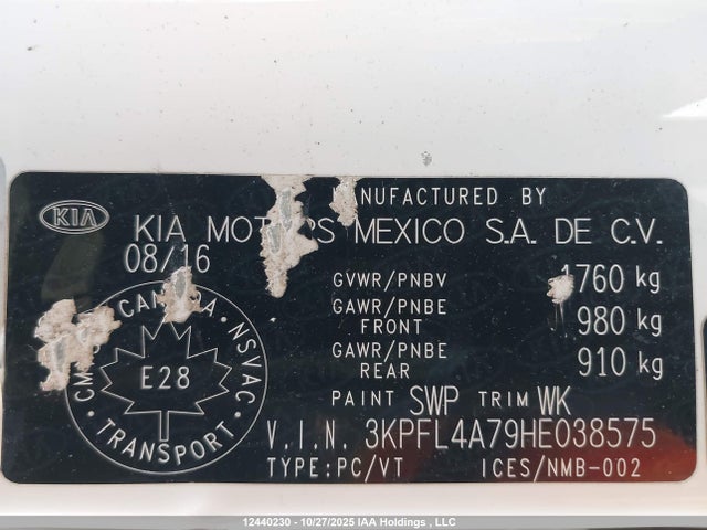 KIA mpi nu 2017 3KPFL4A79HE038575 Image 9