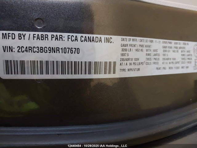 Chrysler Pacifica Touring L 2022 2C4RC3BG9NR107670 Image 18