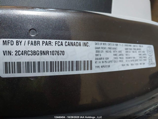 Chrysler Pacifica Touring L 2022 2C4RC3BG9NR107670 Image 9