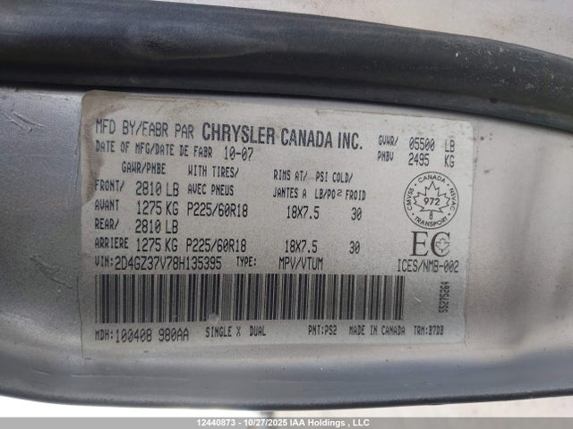 Продажа на аукционе авто 2008 Dodge Magnum Sxt, vin: 2D4GZ37V78H135395, номер лота: 12440873