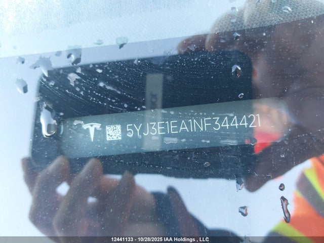 Продаж на аукціоні авто 2022 Tesla Model 3 Rwd/standard Range, vin: 5YJ3E1EA1NF344421, номер лоту: 12441133