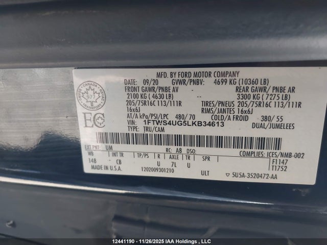 1FTWS4UG5LKB34613 Ford Transit T-350 Hd