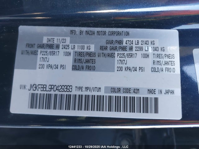 JM3KFBBL9R0429393 Mazda CX-5