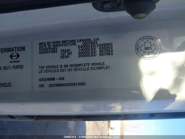 2AYNM9AV2S3S10029 Hino Xl8