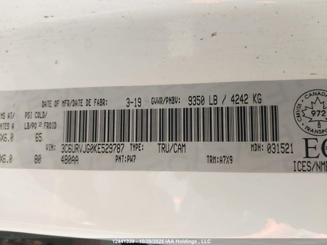 3C6URVJG0KE529787 RAM Promaster 3500