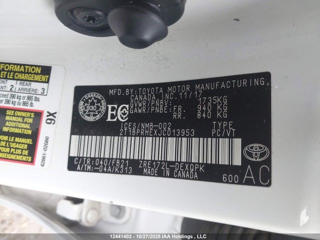 Toyota 2zr-fae 2018 2T1BPRHEXJC013953 Image 19