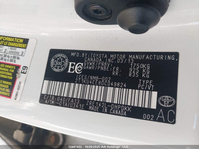 Aukcja sprzedaży 2013 Toyota Corolla Matrix, vin: 2T1KU4EE8DC049824, numer aukcji: 12441422