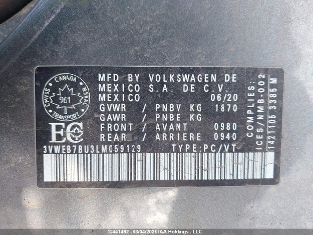 Volkswagen JETTA SEL 2020 3VWEB7BU3LM059129 Image 9