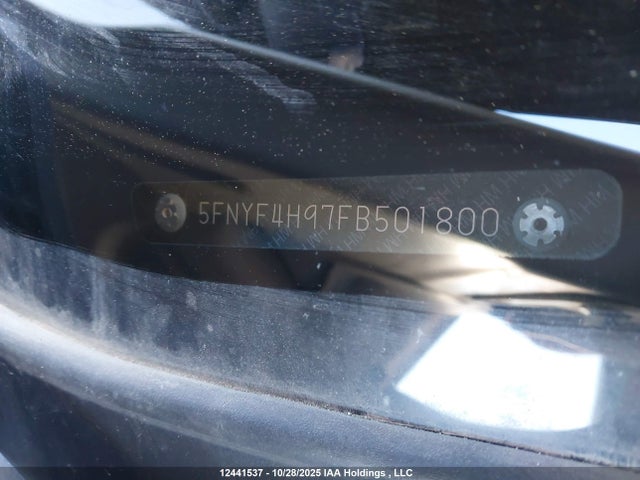 Honda Pilot Touring 2015 5FNYF4H97FB501800 Image 18