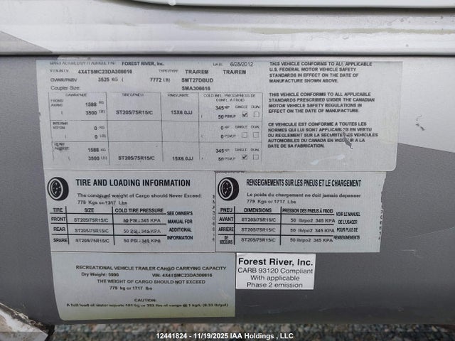 2014 Forest River Forest River 368 Rlbh მანქანა იყიდება აუქციონზე, vin: 4X4TSMC23DA306616, აუქციონის ნომერი: 12441824