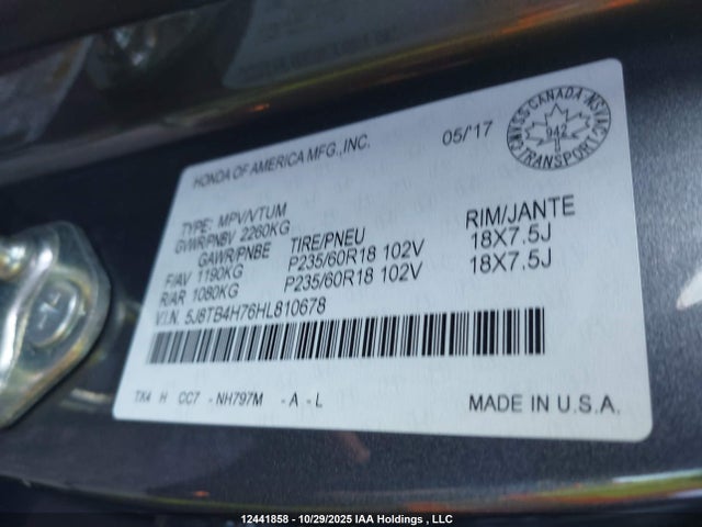 5J8TB4H76HL810678 Acura Rdx Advance