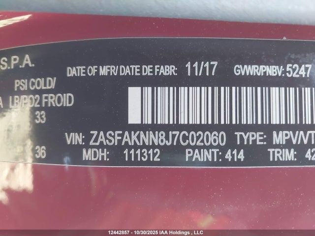 ZASFAKNN8J7C02060 Alfa Romeo Stelvio