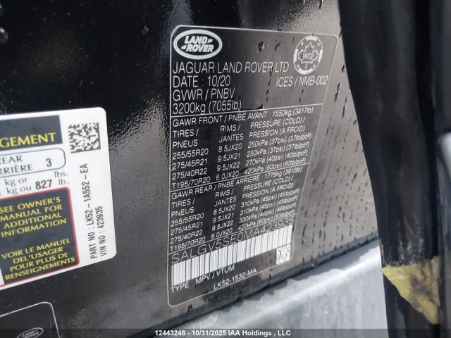Land Rover Range Rover Autobiography 2021 SALGV5SE0MA423935 Image 9