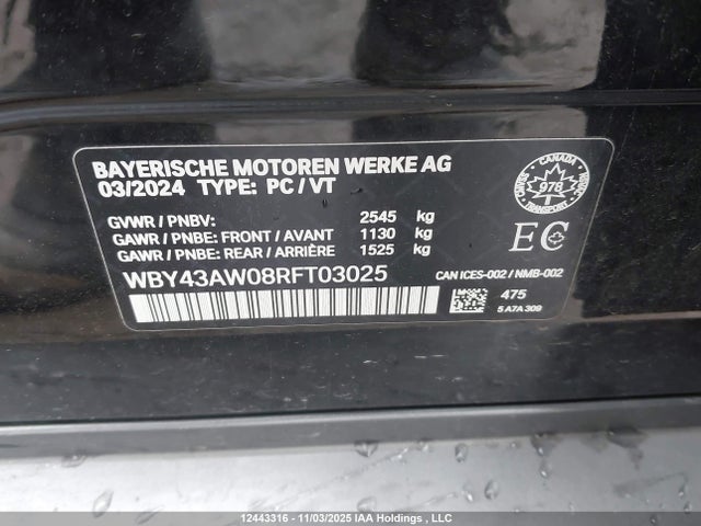 BMW I4 Edrive35 2024 WBY43AW08RFT03025 Image 9