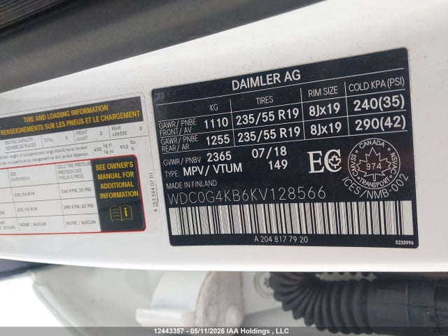 Продажа на аукционе авто 2019 Mercedes-benz Glc 300 4matic, vin: WDC0G4KB6KV128566, номер лота: 12443357
