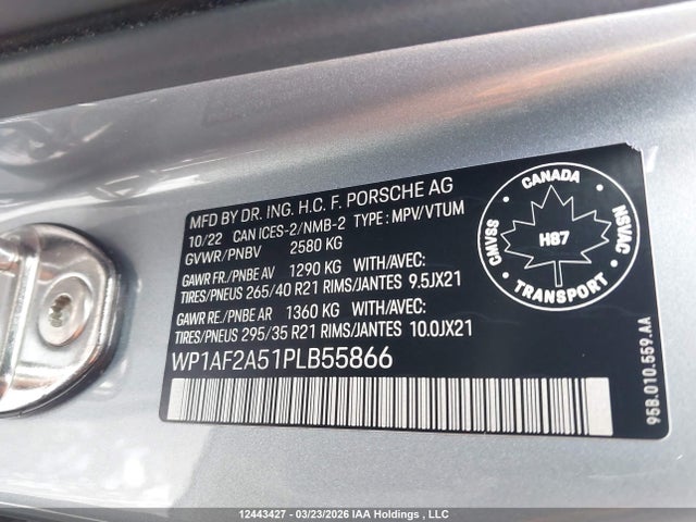 WP1AF2A51PLB55866 Porsche Macan Gts