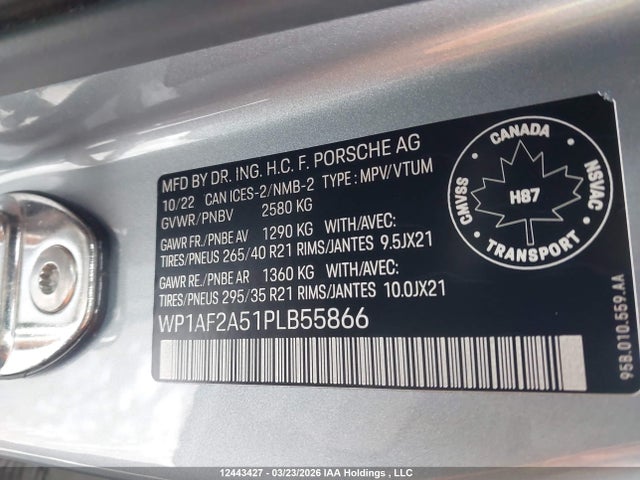 WP1AF2A51PLB55866 Porsche Macan Gts