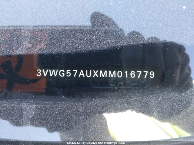 Aukcja sprzedaży 2021 Volkswagen Golf, vin: 3VWG57AUXMM016779, numer aukcji: 12443743