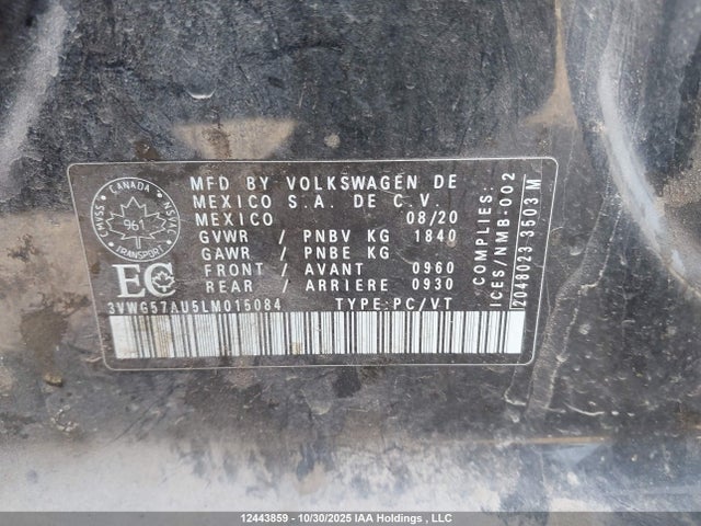 3VWG57AU5LM015084 Volkswagen Golf Comfortline/highline