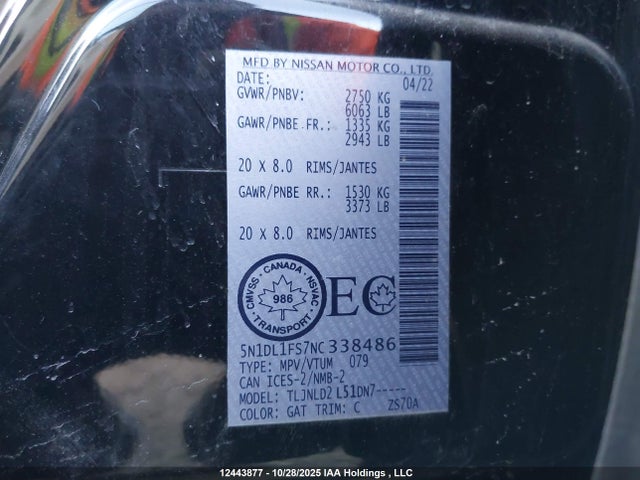Infiniti QX60 2022 5N1DL1FS7NC338486 Image 9