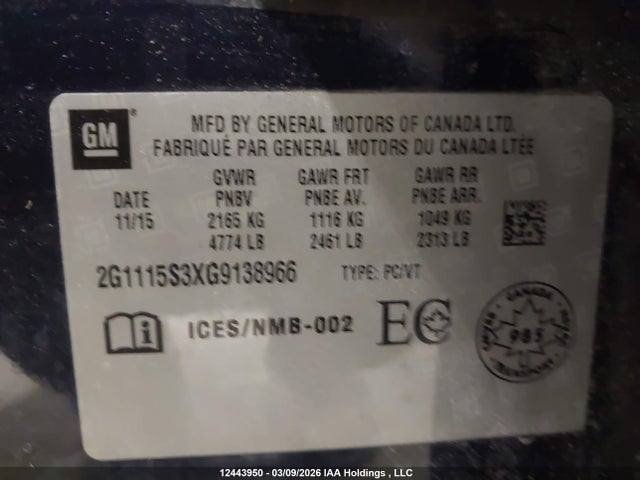 2G1115S3XG9138966 Chevrolet IMPALA LT