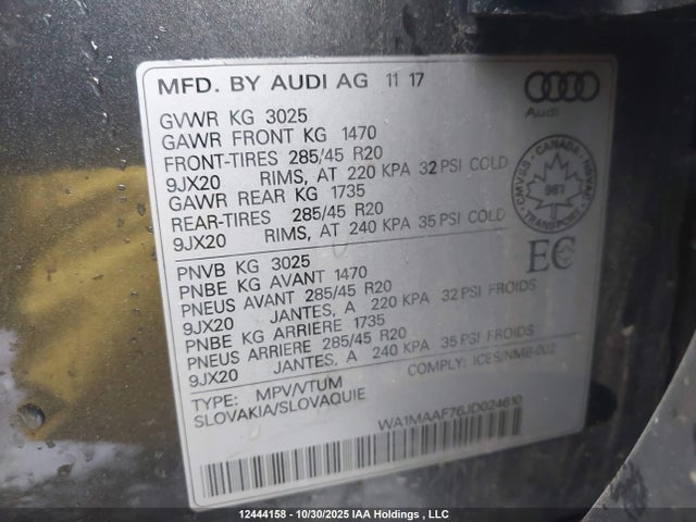 WA1MAAF76JD024610 Audi Q7 Progressiv S-line