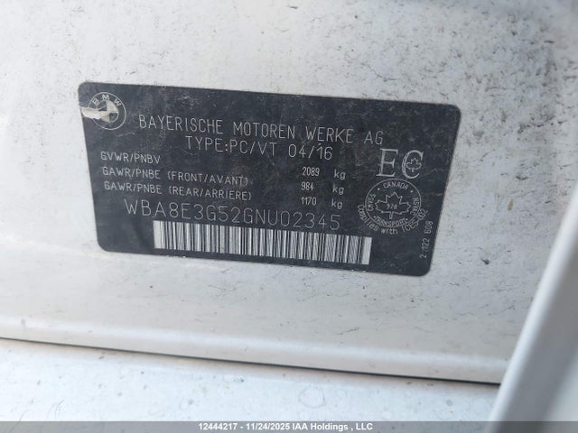 WBA8E3G52GNU02345 BMW 328i Xdrive