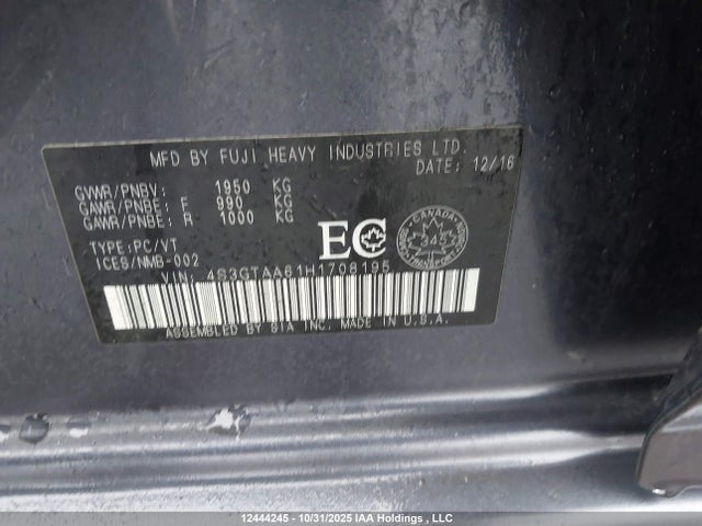 4S3GTAA61H1708195 Subaru na