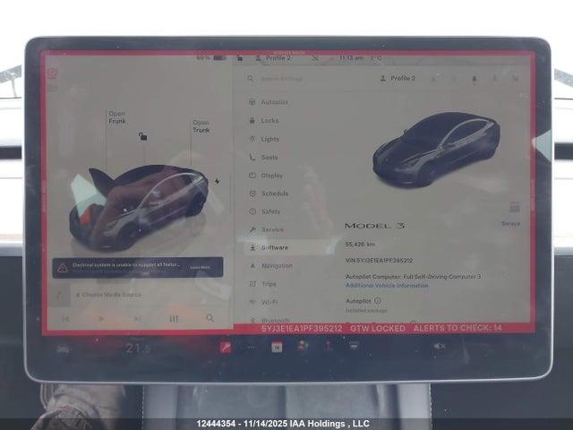 5YJ3E1EA1PF395212 Tesla Model 3 Rwd