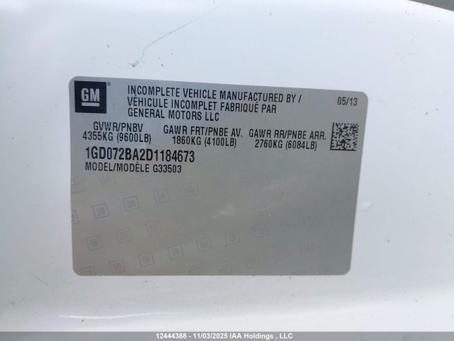 Продаж на аукціоні авто 2013 Gmc Savana Cutaway G3500, vin: 1GD072BA2D1184673, номер лоту: 12444388