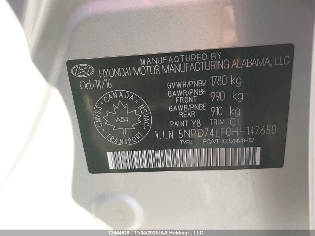 Hyundai Elantra 2017 5NPD74LF0HH147650 Image 18
