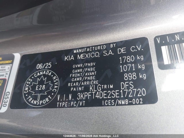 Aukcja sprzedaży 2025 Kia K4 Lx/lxs, vin: 3KPFT4DE2SE172720, numer aukcji: 12444626