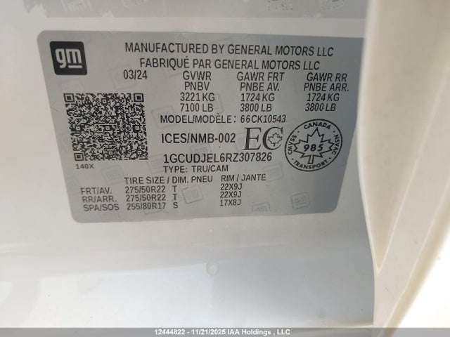 1GCUDJEL6RZ307826 Chevrolet Silverado K1500 High Country