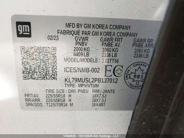 KL79MUSL2PB137012 Chevrolet Trailblazer Rs