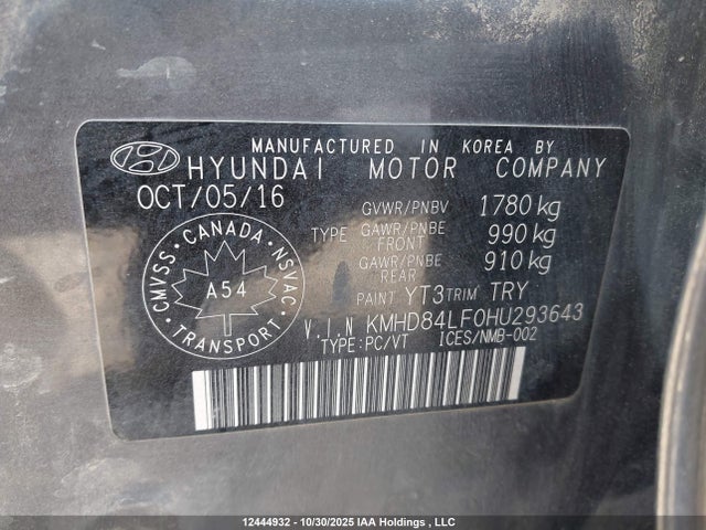 KMHD84LF0HU293643 Hyundai Elantra Se/value/limited