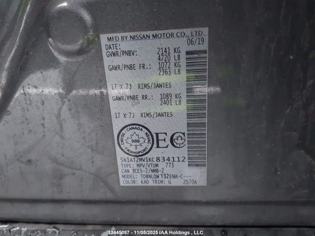 Nissan Rogue 2019 5N1AT2MV1KC834112 Image 9