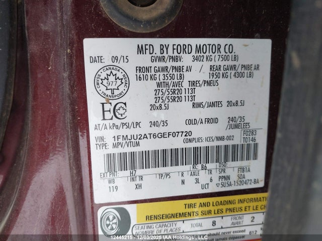 Ford gtdi 2016 1FMJU2AT6GEF07720 Image 9