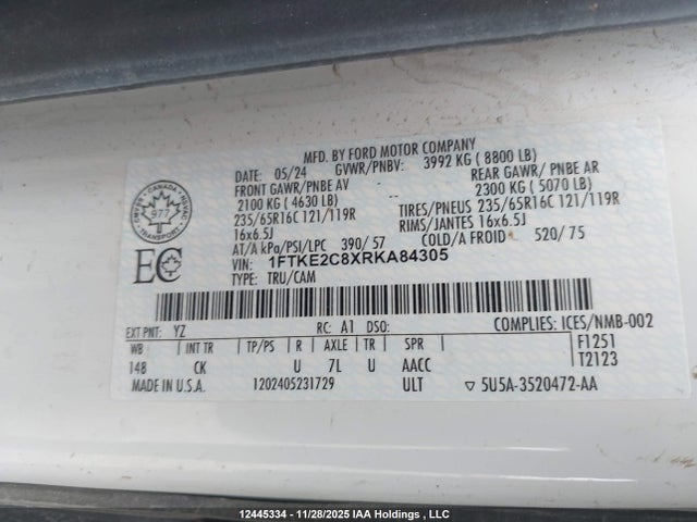 1FTKE2C8XRKA84305 Ford Transit T-150
