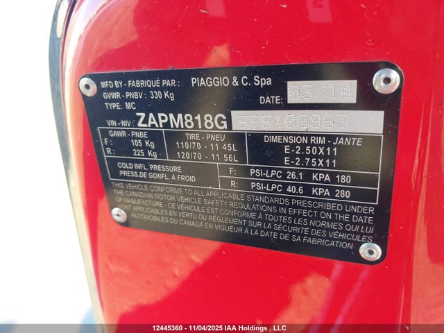 Vespa Sprint 150 3v 2015 ZAPM818G5F5100963 Image 10