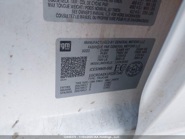 1GCRDAEK1PZ207143 Chevrolet Silverado K1500