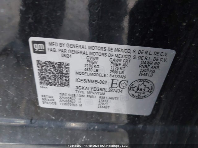 Продажа на аукционе авто 2024 Gmc Terrain At4, vin: 3GKALYEG8RL387434, номер лота: 12445502