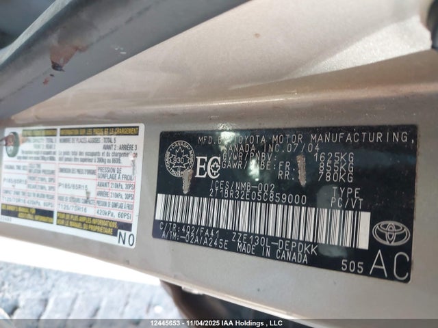 Aukcja sprzedaży 2005 Toyota Corolla Ce/le/s, vin: 2T1BR32E05C859000, numer aukcji: 12445653