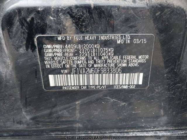 Subaru Wrx Sti 2015 JF1VA2M60F9833806 Image 8