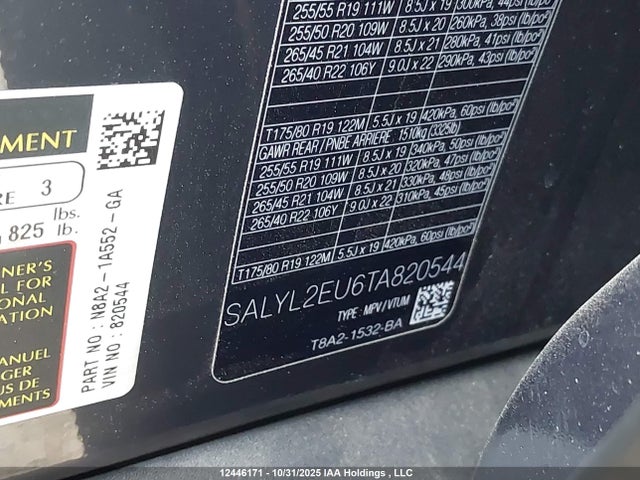 SALYL2EU6TA820544 Land Rover Range Rover Velar P340 Dynamic Se