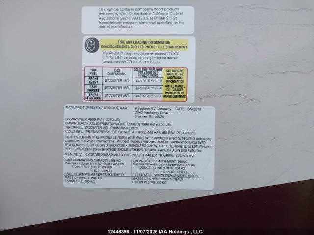4YDF28R29K6320387 Keystone Cruiser Air