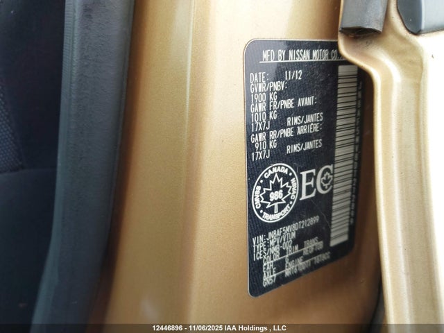 Aukcja sprzedaży 2013 Nissan Juke S/sv/sl, vin: JN8AF5MV8DT212899, numer aukcji: 12446896