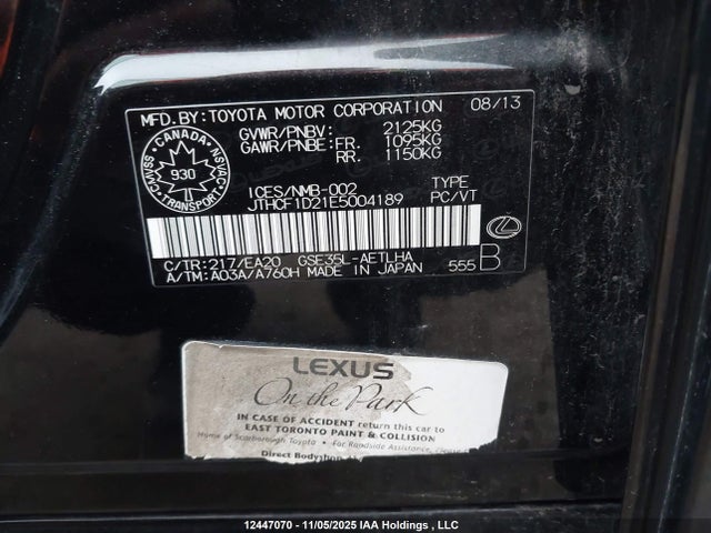 JTHCF1D21E5004189 Lexus IS 250