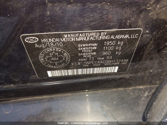 Продажа на аукционе авто 2011 Hyundai Sonata Limited, vin: 5NPEC4AC0BH132498, номер лота: 12447381