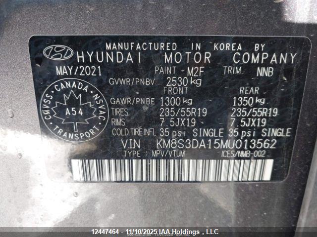 KM8S3DA15MU013562 Hyundai Santa Fe Sel Premium