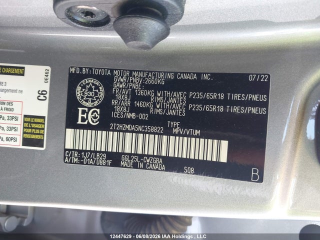 Lexus RX 350 2022 2T2HZMDA5NC358822 Image 9